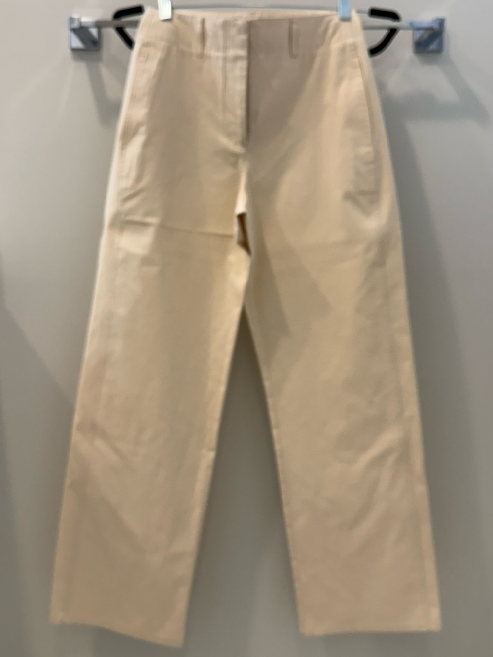 MANGO Straight Leg Cotton Pants – Ecru – Size US 2 / EUR 34 - Picture 2 of 6